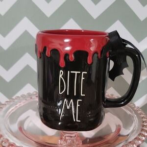 Rae Dunn Black and Red Drip Mug